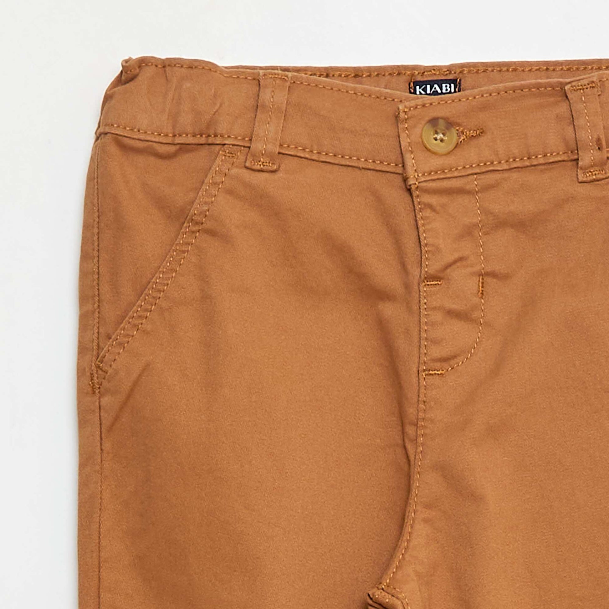 Straight-Leg Stretch Cotton Chinos BEIGE