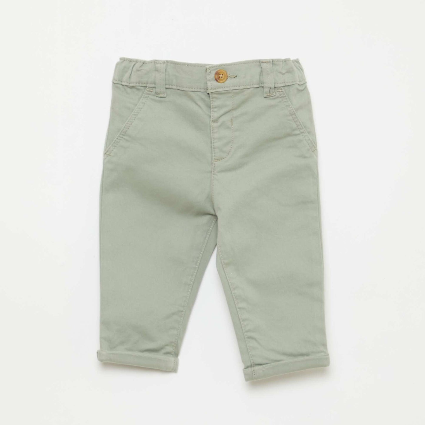 Stretch Cotton Straight-Leg Chinos GREEN