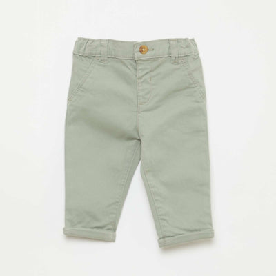 Stretch Cotton Straight-Leg Chinos GREEN
