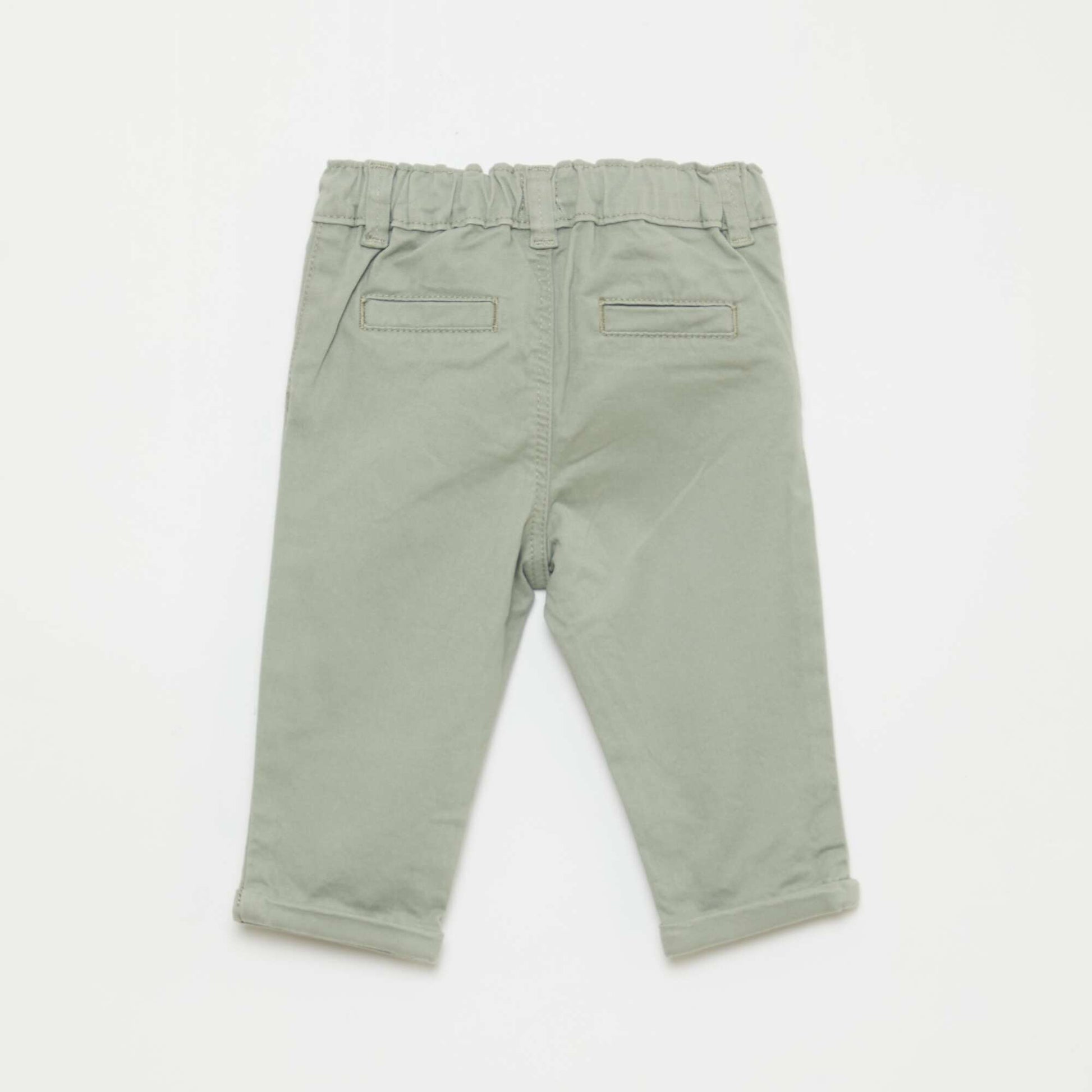 Stretch Cotton Straight-Leg Chinos GREEN