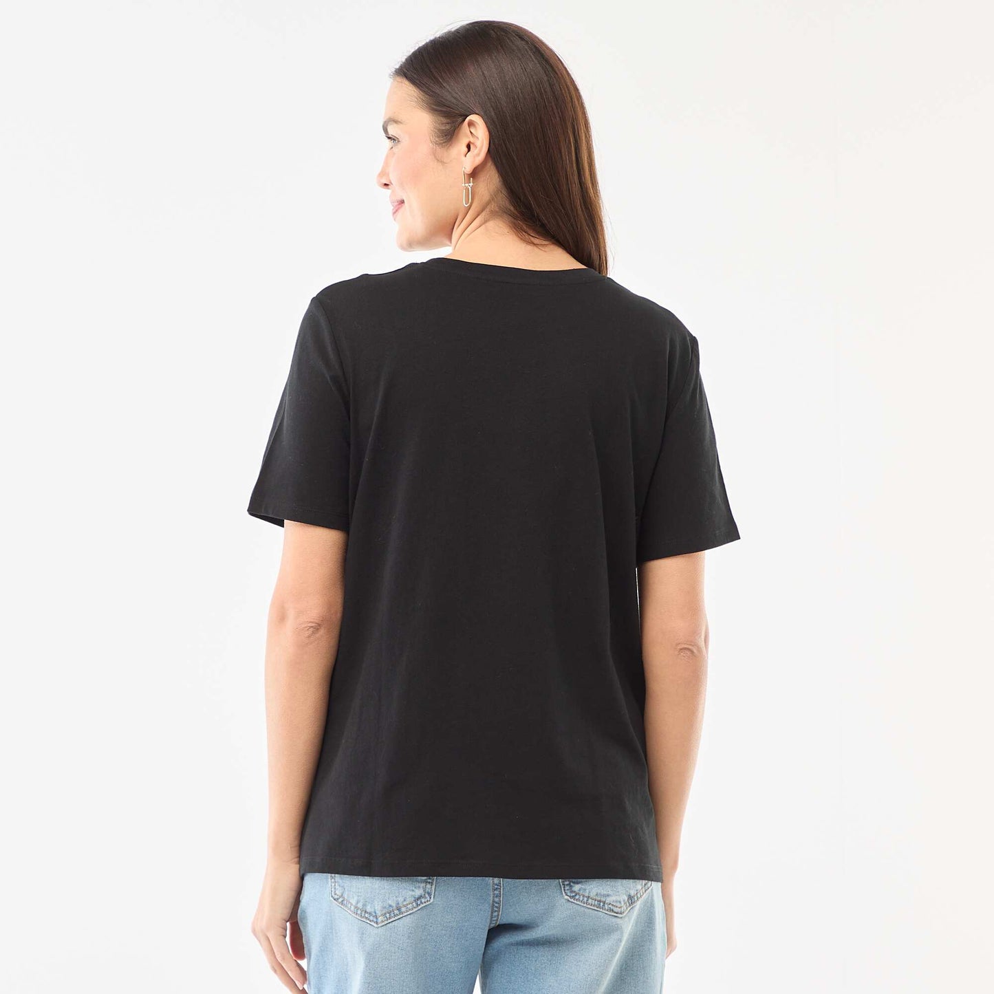 Basic short-sleeved nursing t-shirt BLACK
