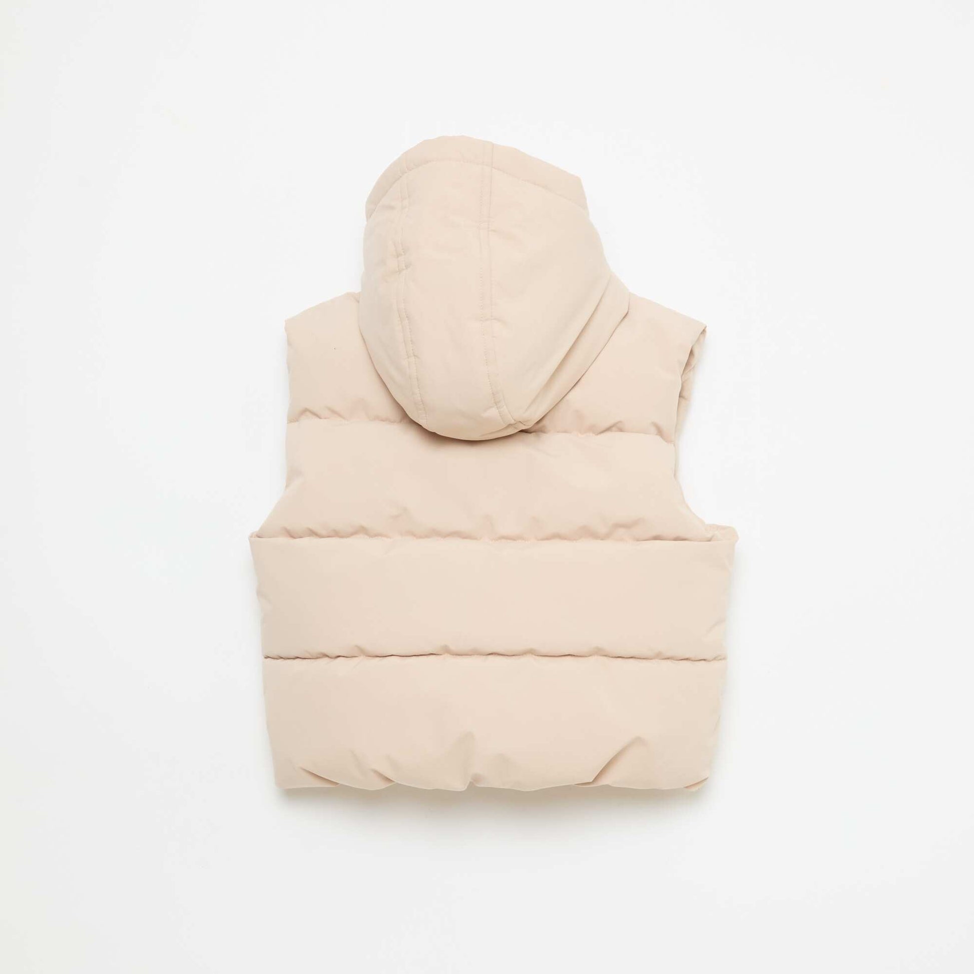 Sleeveless Padded Puffer Vest BEIGE