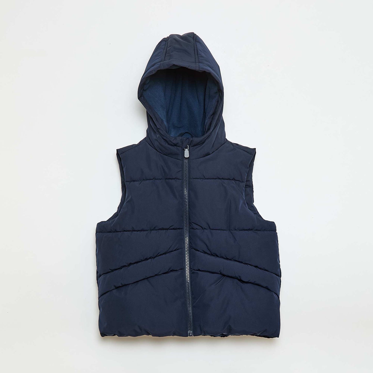 Sleeveless Padded Jacket with Hood BLUE