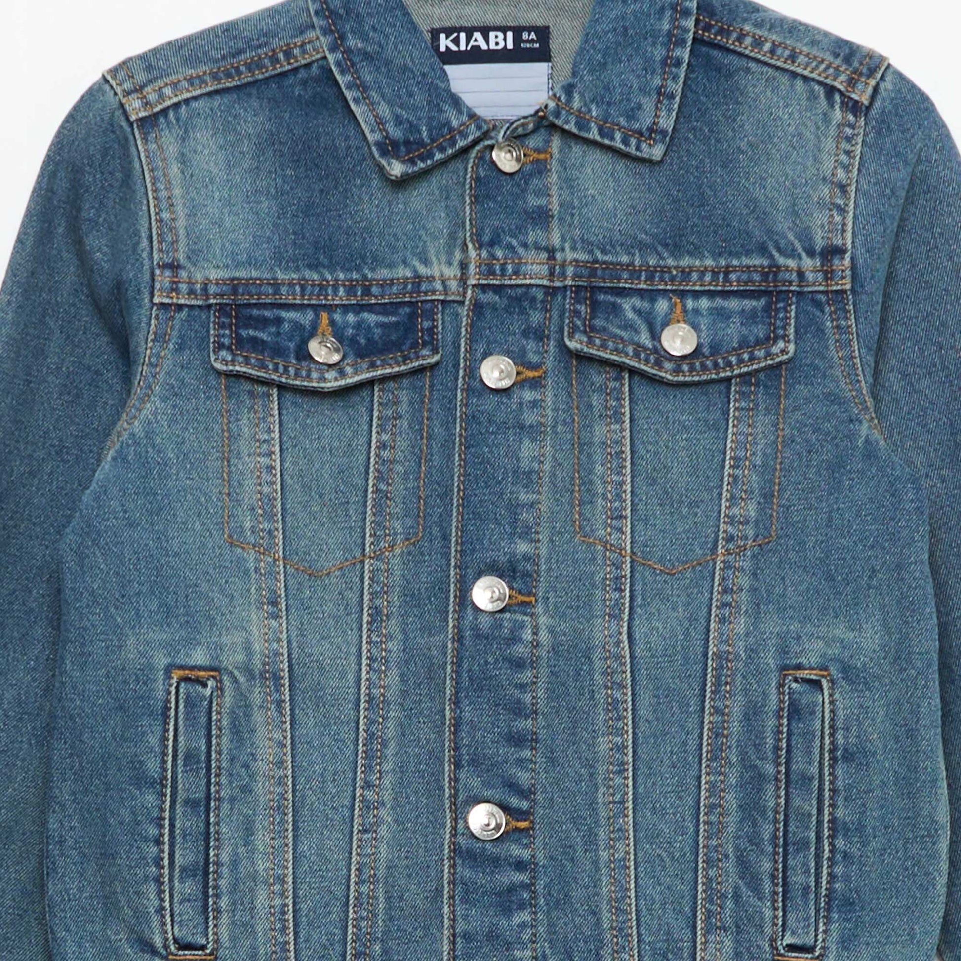 Denim Jacket with Button Fastening BLUE