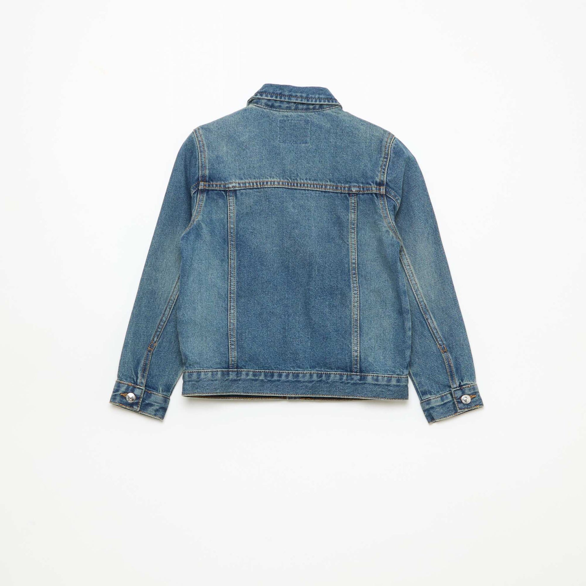 Denim Jacket with Button Fastening BLUE