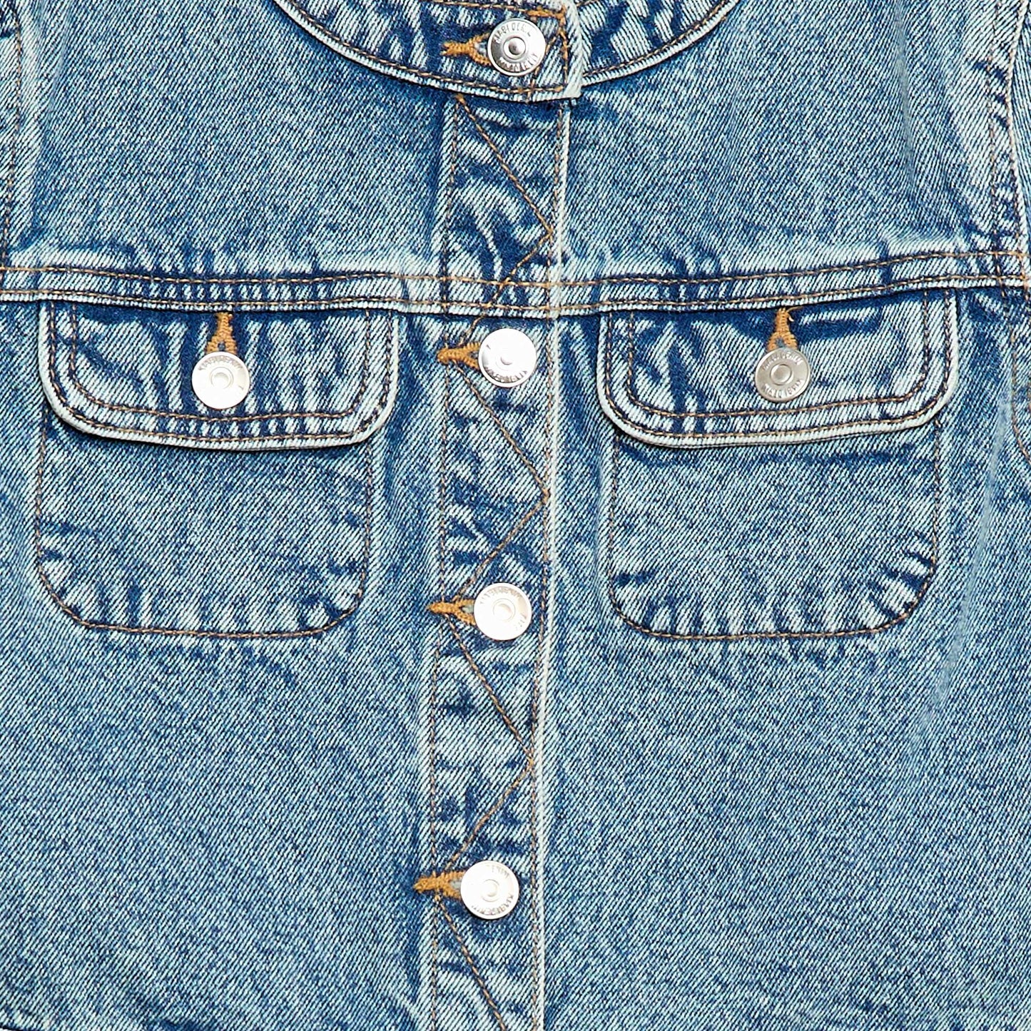 Round Neck Denim Jacket BLUE