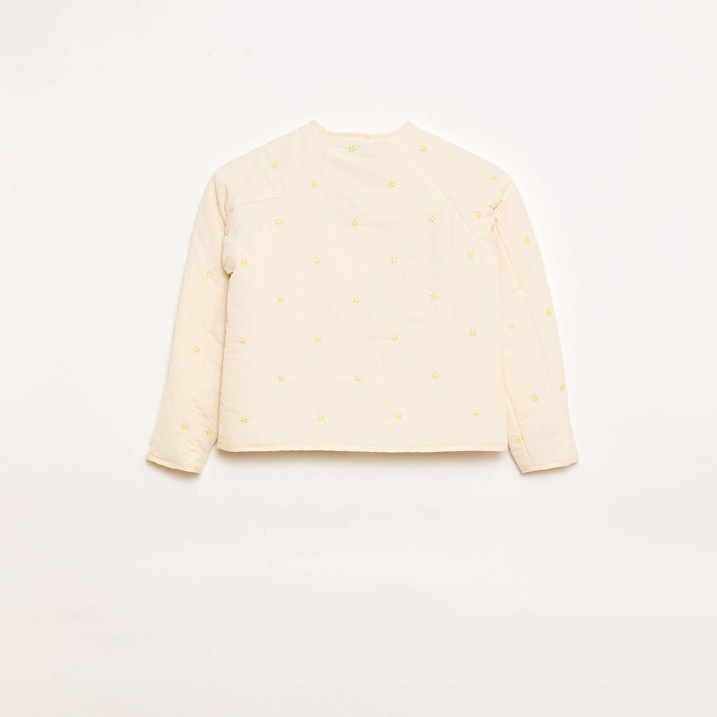 Quilted Jacket with Embroidered Design BEIGE