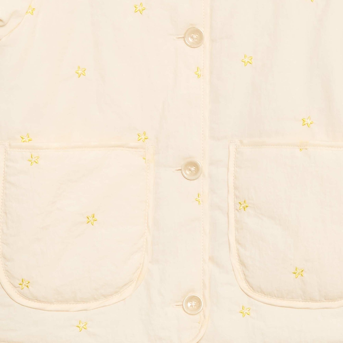 Quilted Jacket with Embroidered Design BEIGE