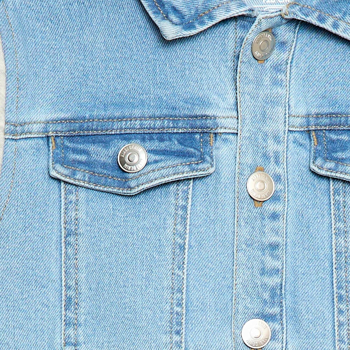 Denim and Jersey Hooded Jacket BLUE