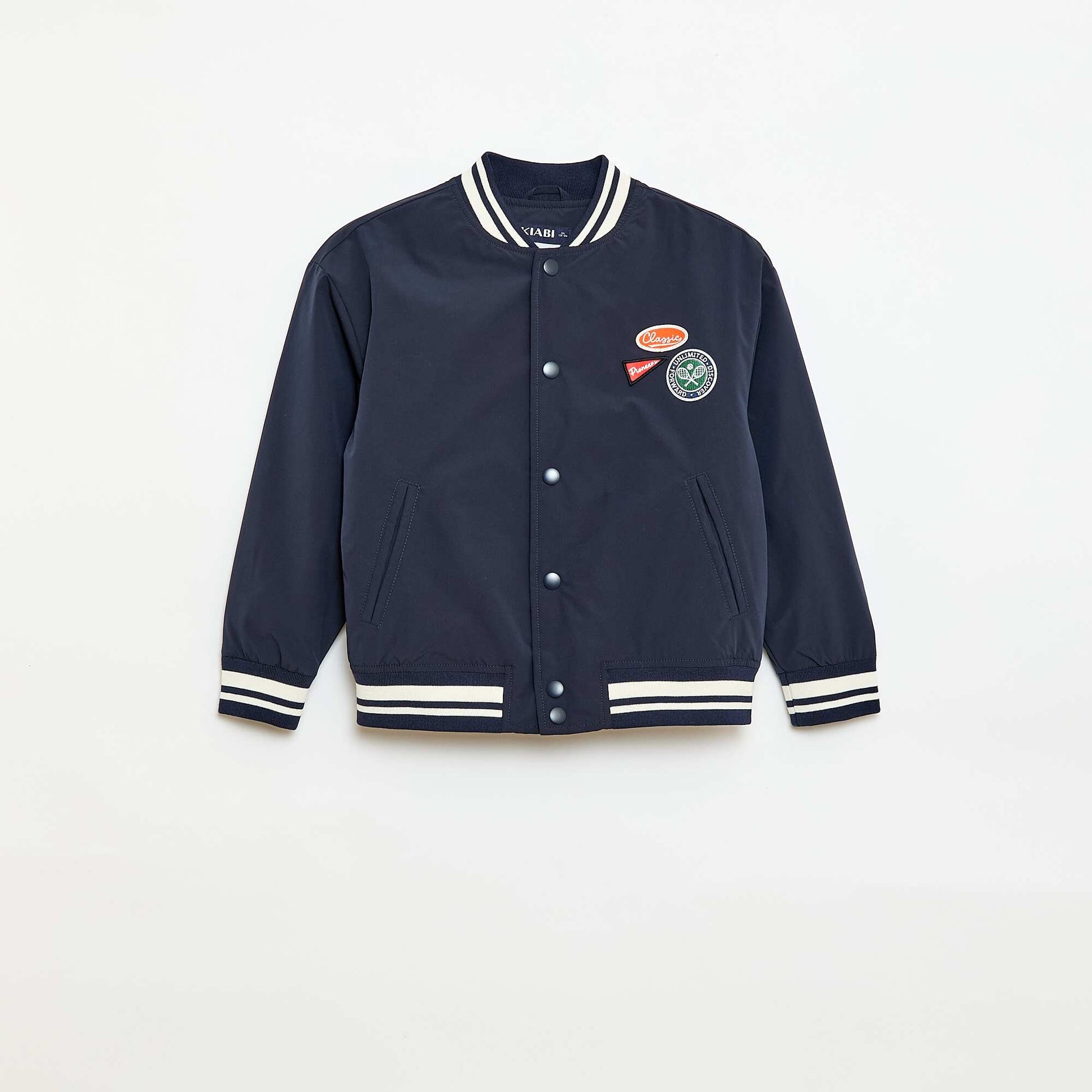 Aviator Jacket with Snap Fastenings BLUE