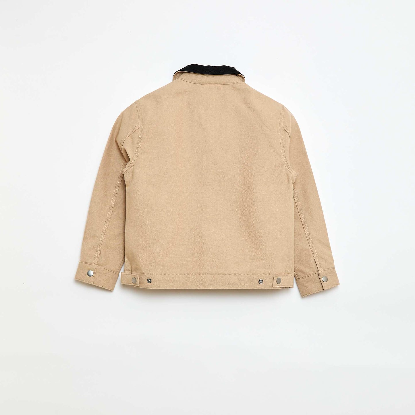 Workwear-Style Zip-Up Jacket BEIGE