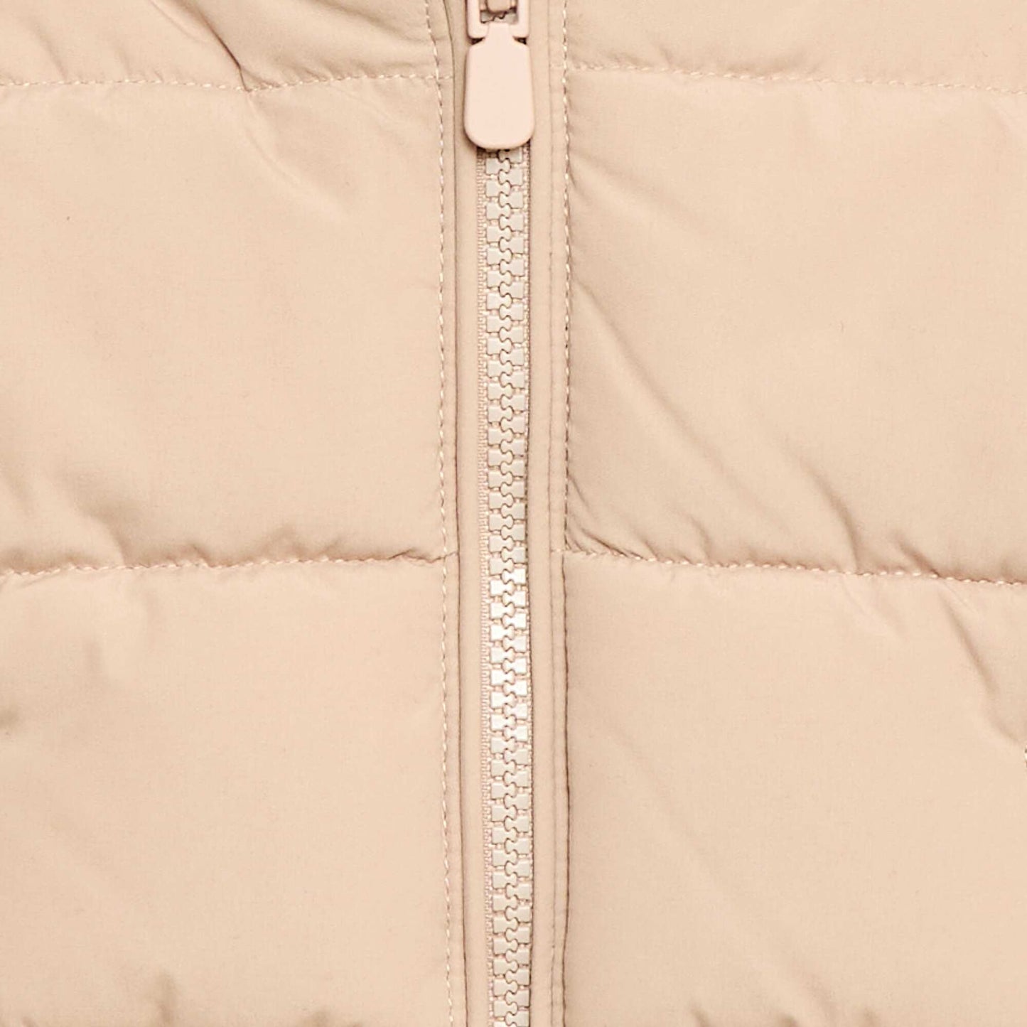 Sleeveless Padded Puffer Vest BEIGE