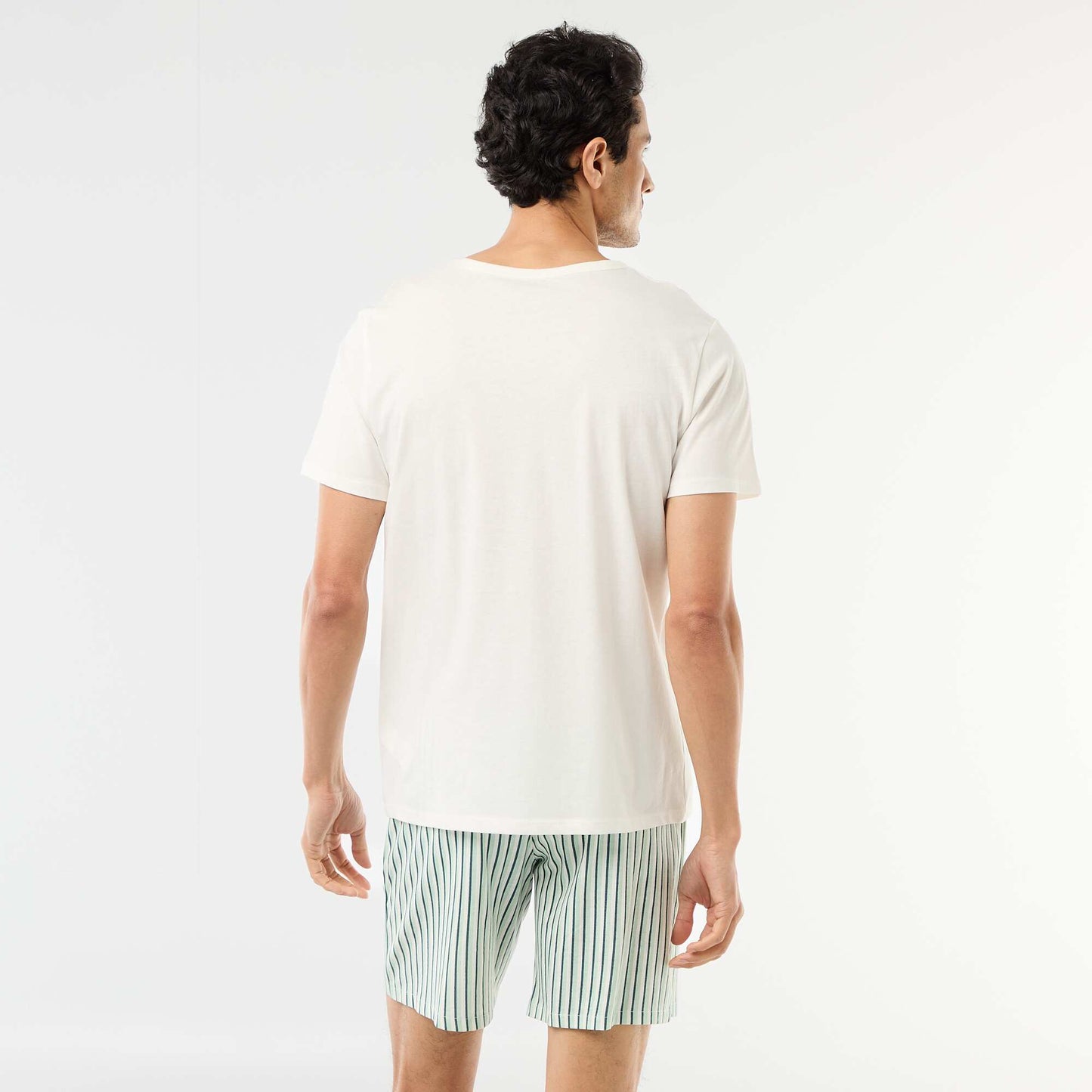 Short pajama set t-shirt + shorts - 2 pieces WHITE