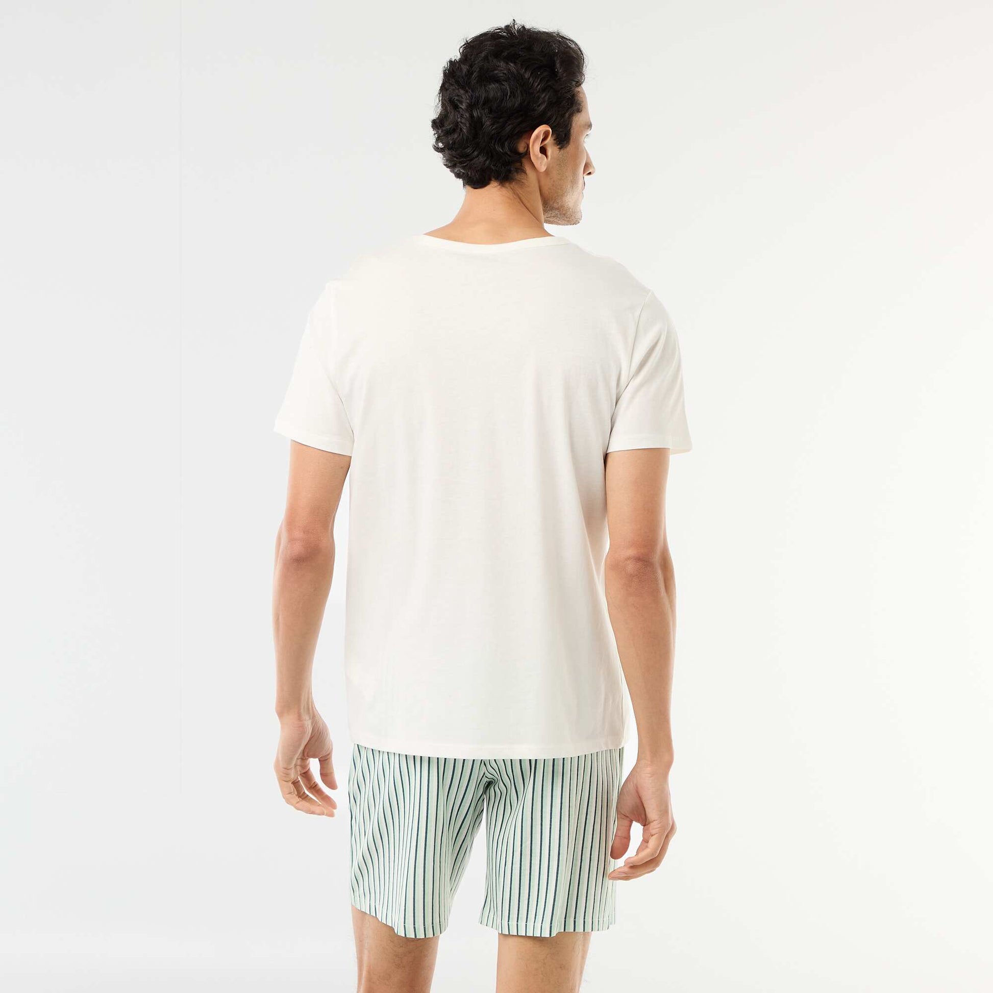 Short pajama set t-shirt + shorts - 2 pieces WHITE