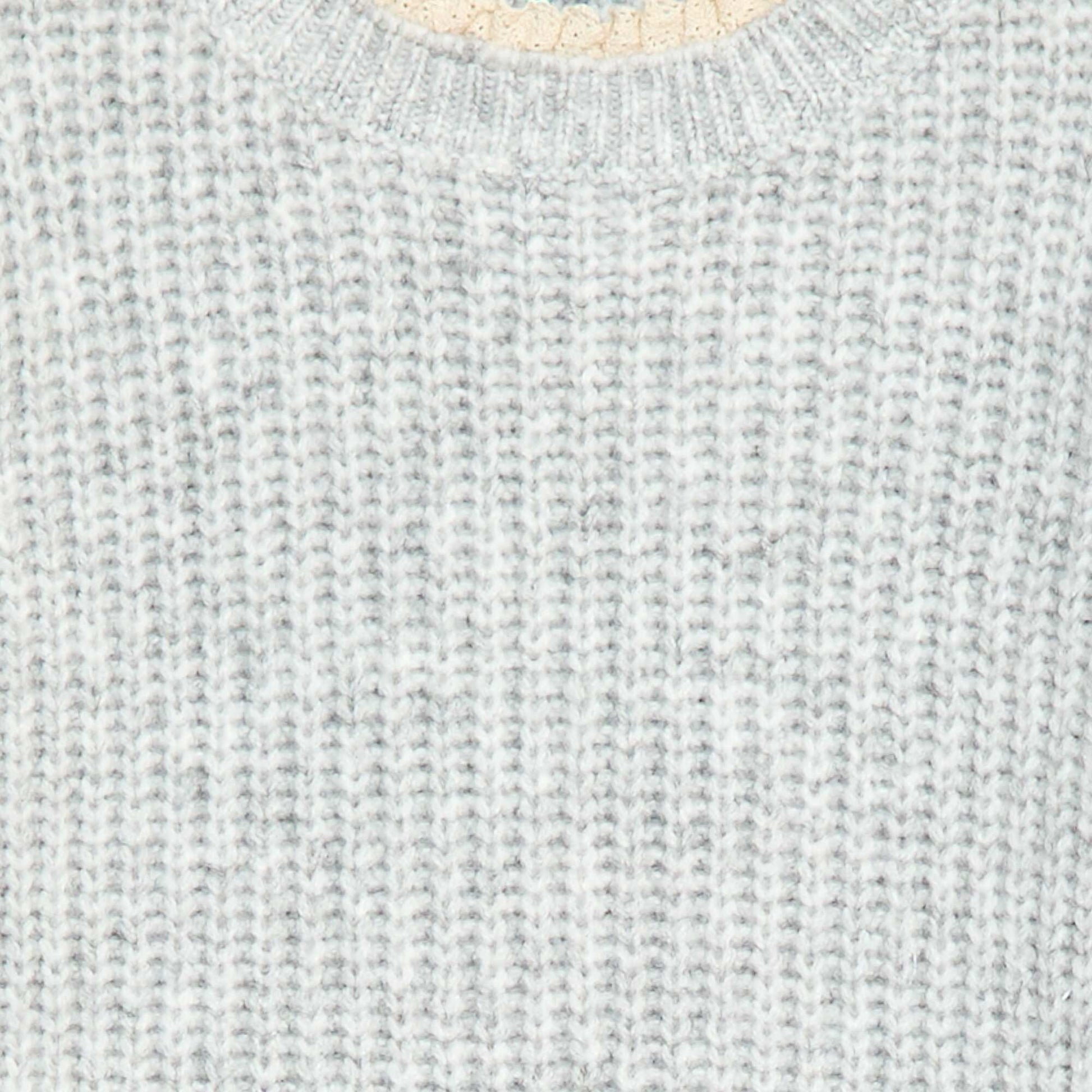 Sweater dress with lace collar GREY