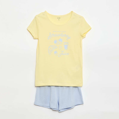 Short pajama set - 2 pieces YELLOW