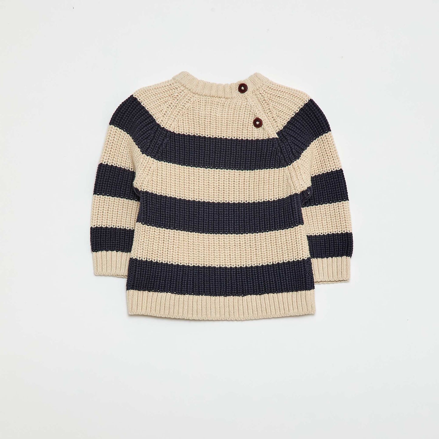 Beaded Knit Cotton Sweater BEIGE