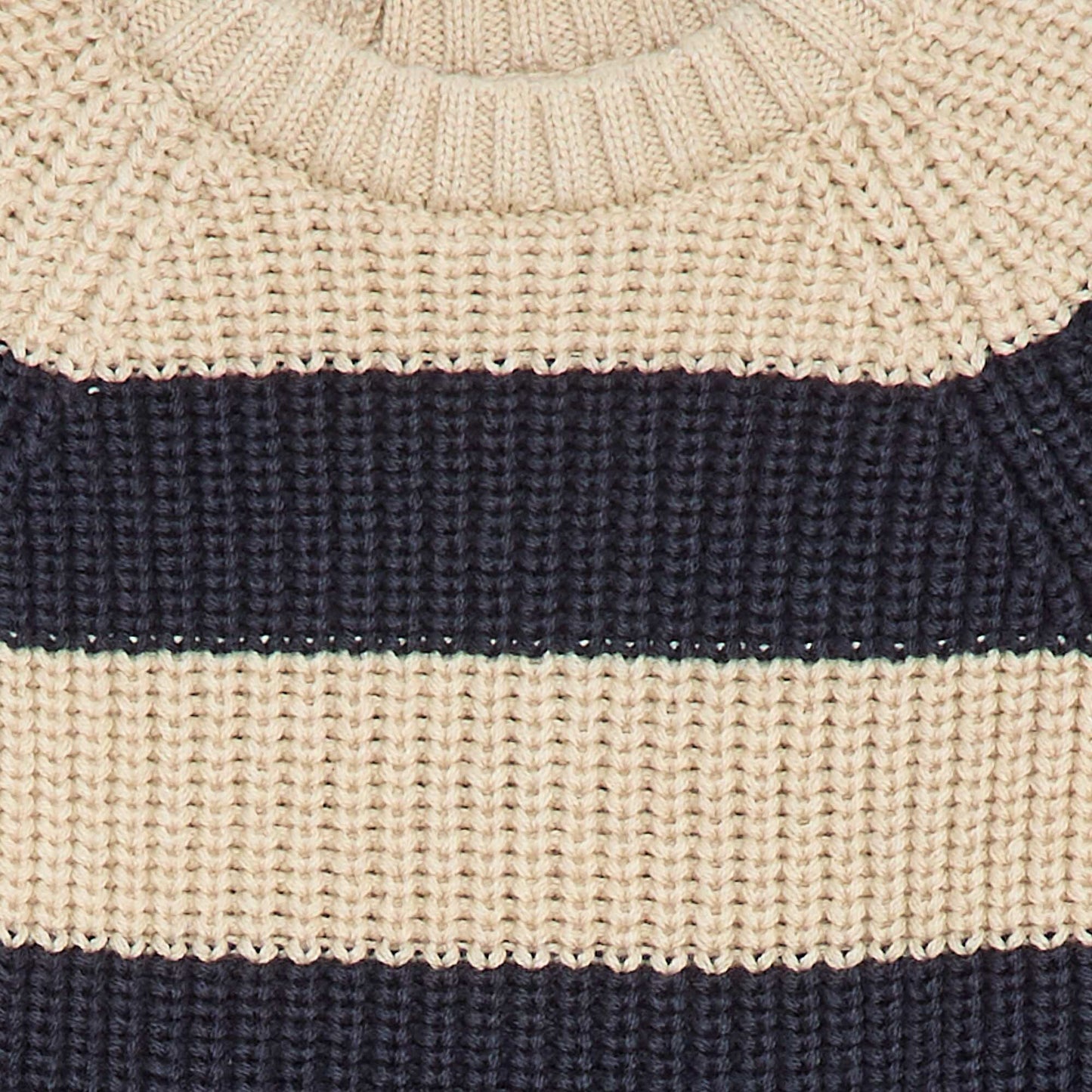 Beaded Knit Cotton Sweater BEIGE