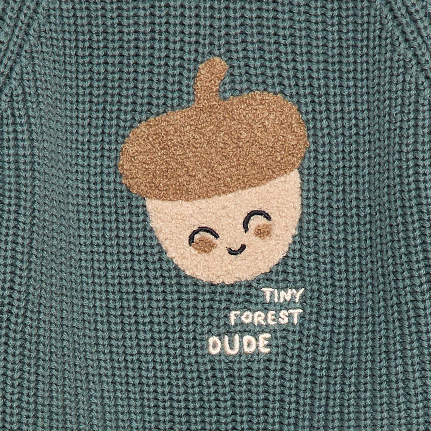 Cotton knit sweater with pearl stitch GREEN