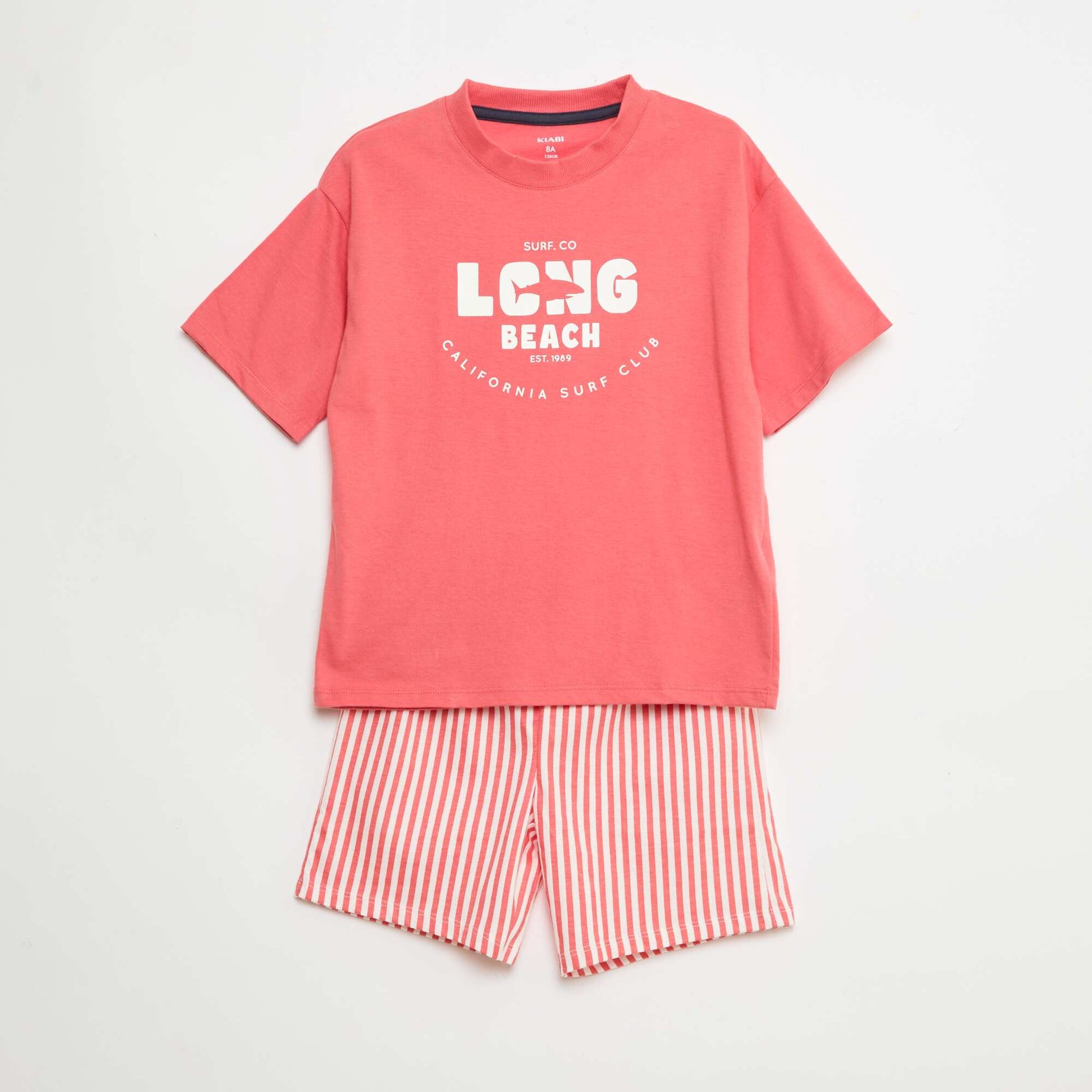2-piece short pajama set: T-shirt + shorts RED