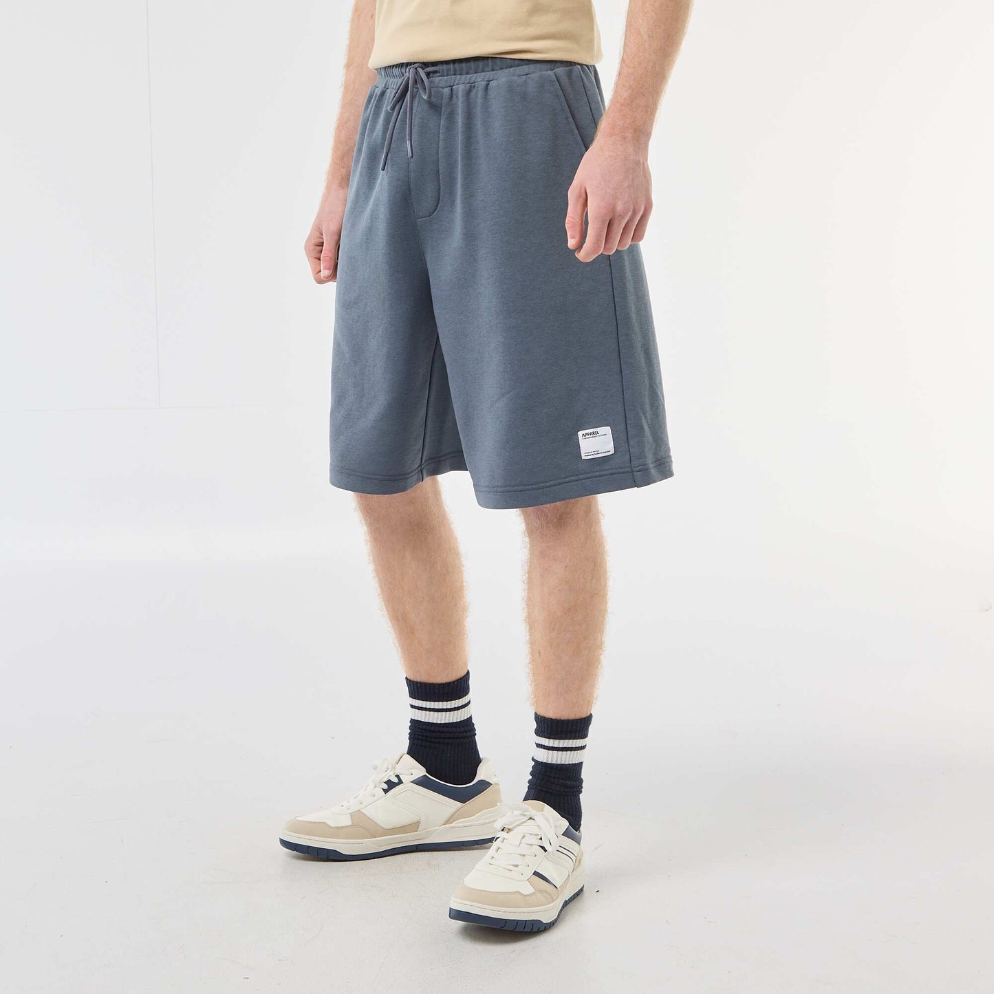 Plain Cotton Patch Shorts GREY