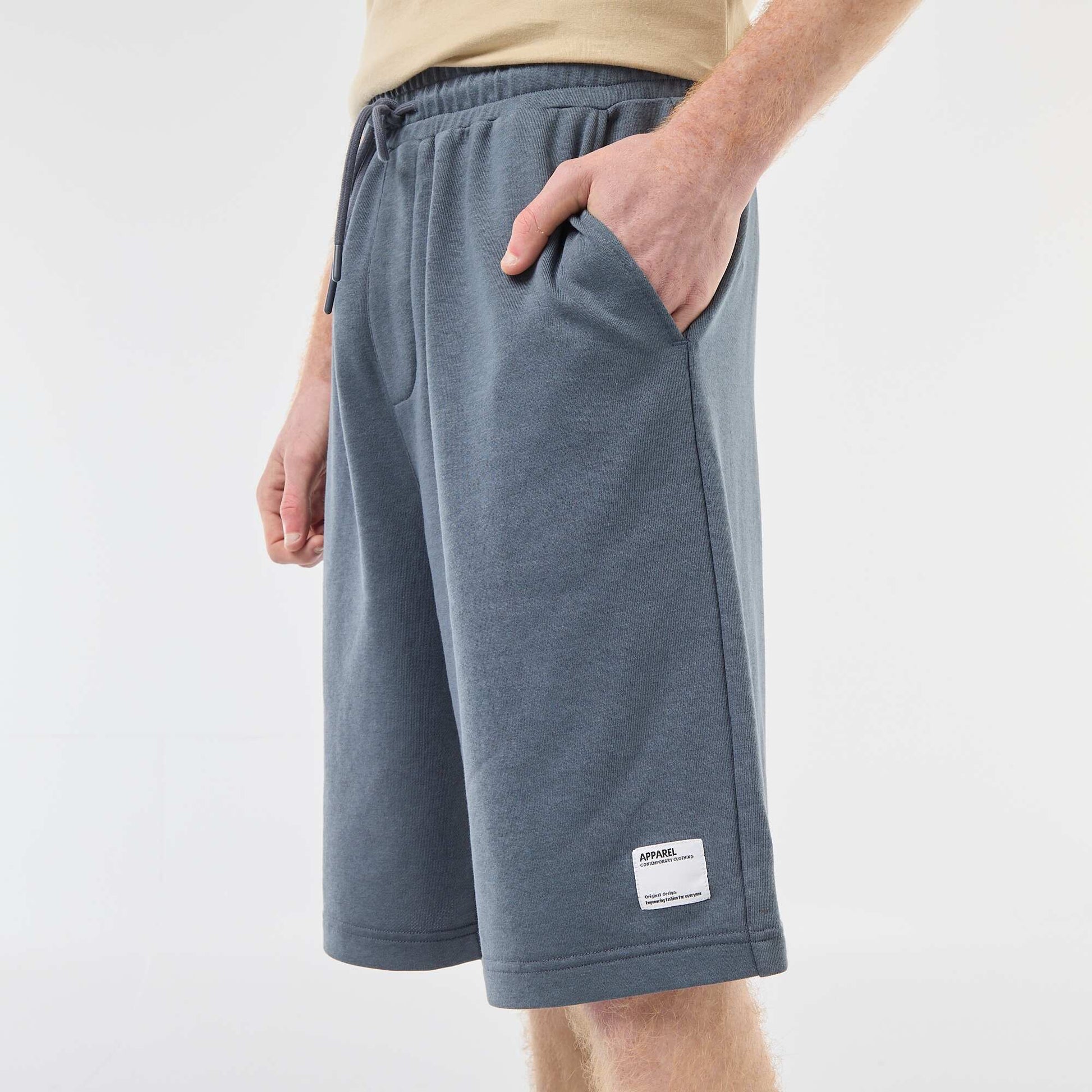 Plain Cotton Patch Shorts GREY