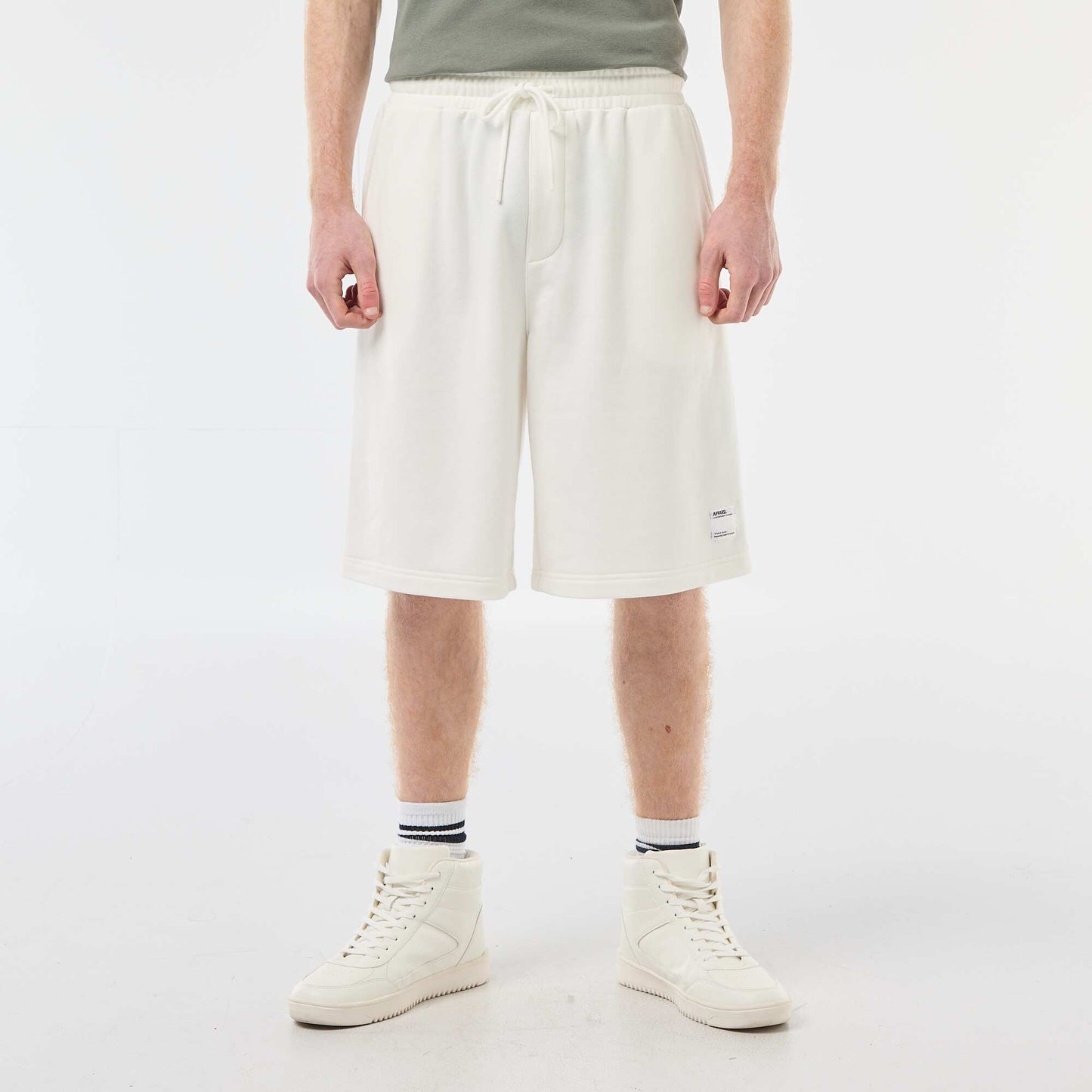 Plain Cotton Patch Shorts WHITE