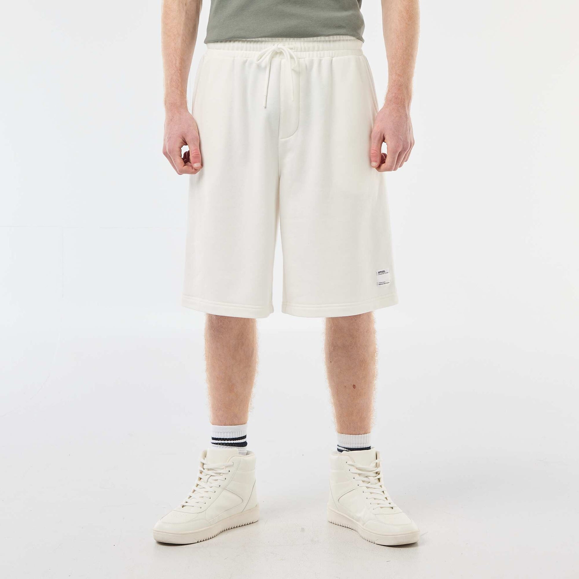 Plain Cotton Patch Shorts WHITE