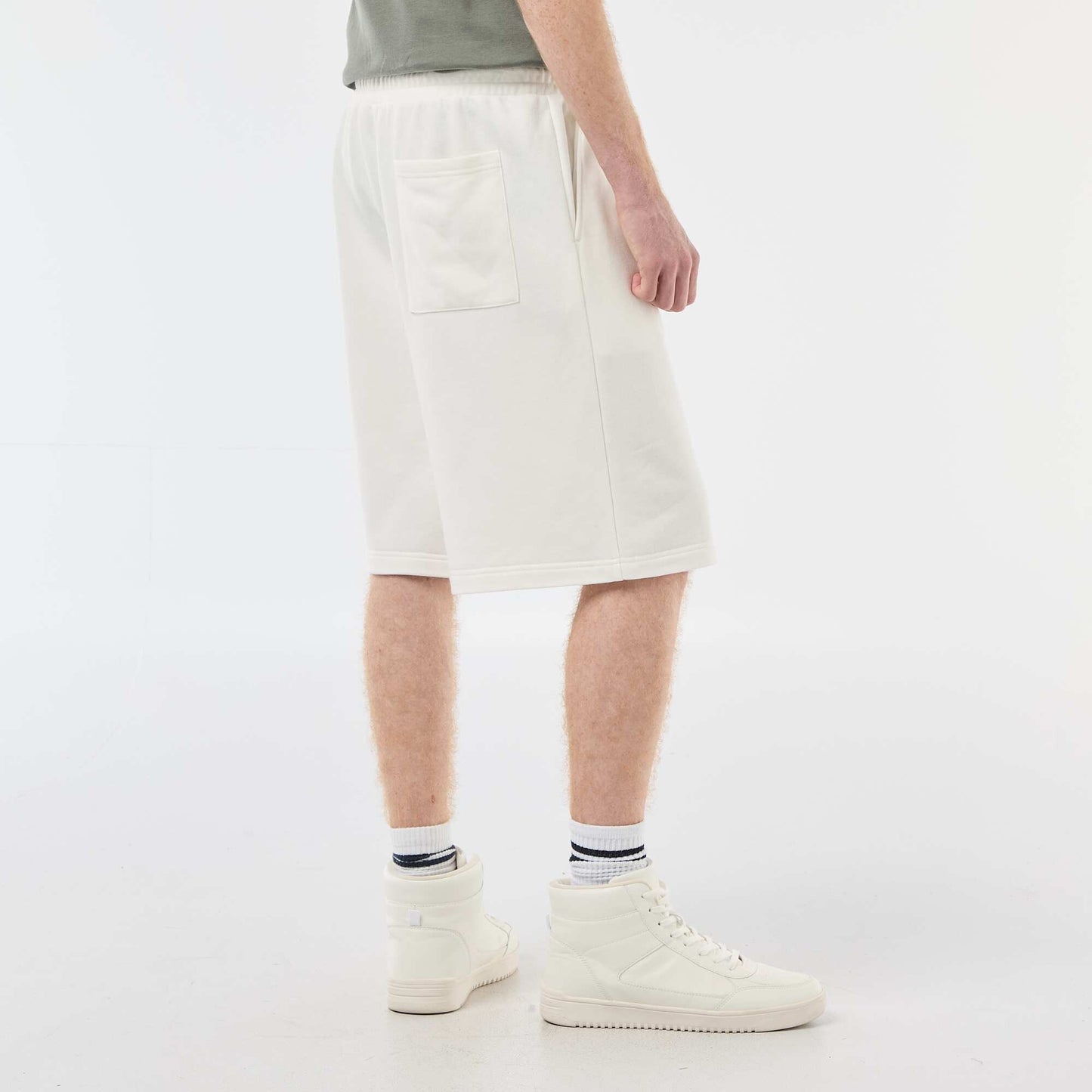 Plain Cotton Patch Shorts WHITE