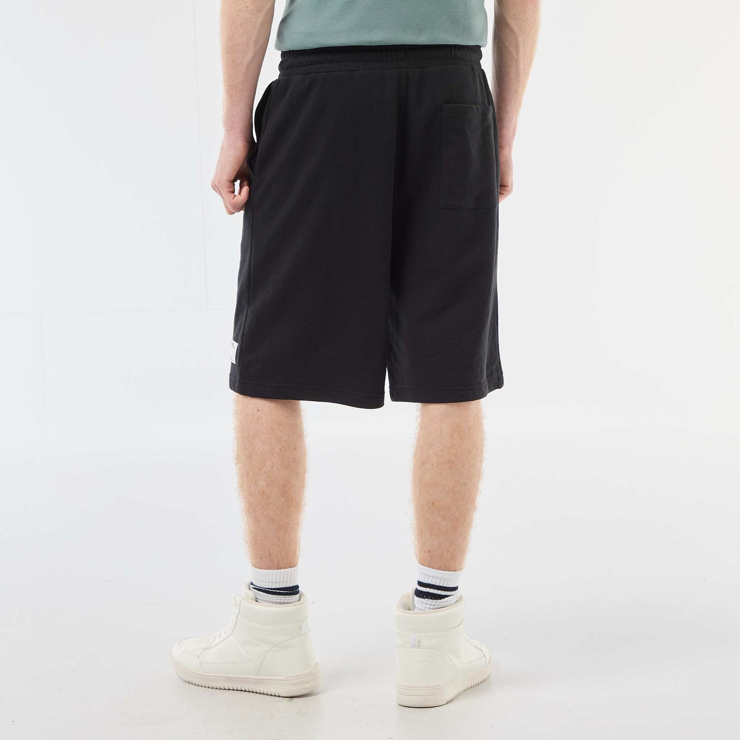 Plain Cotton Patch Shorts BLACK
