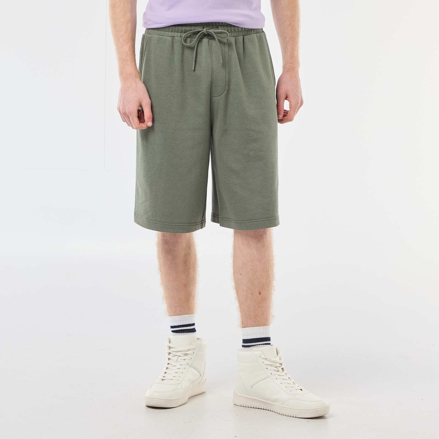 Plain Cotton Patch Shorts GREEN