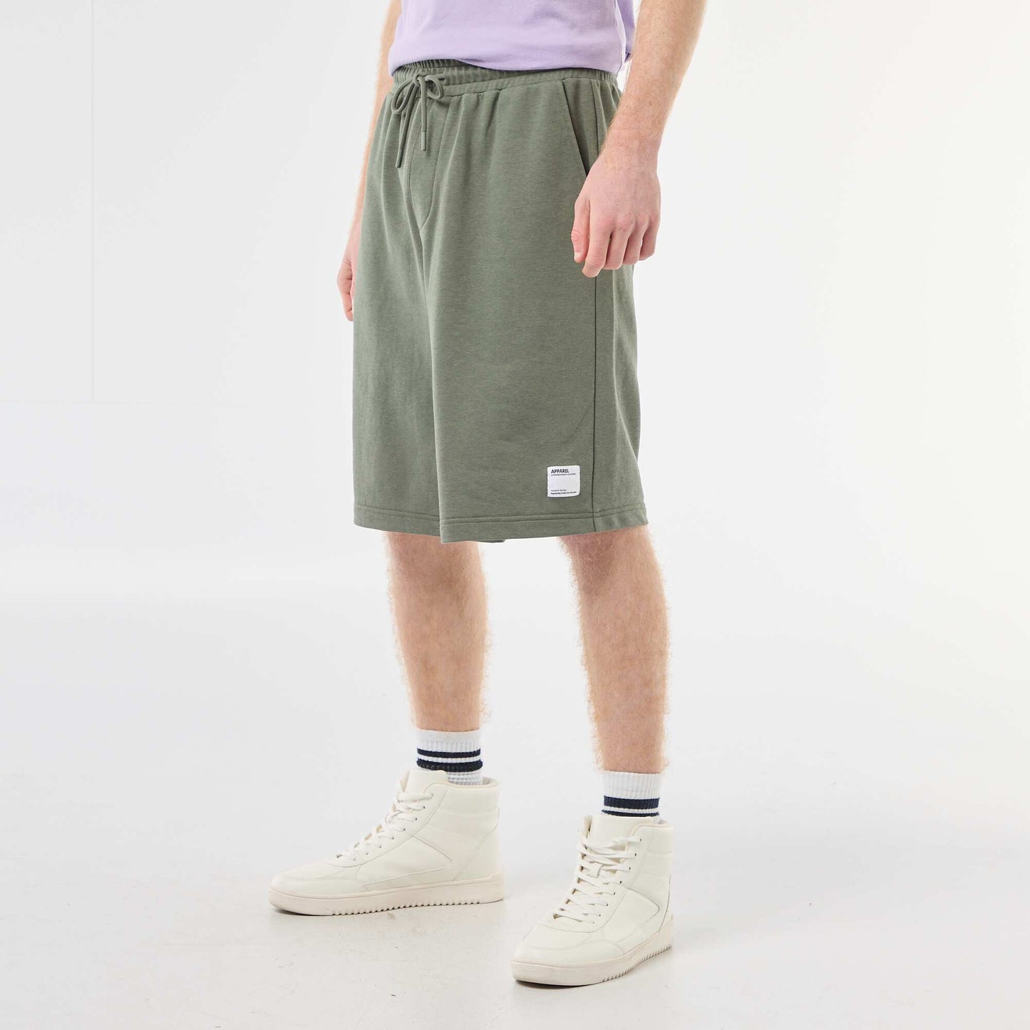 Plain Cotton Patch Shorts GREEN