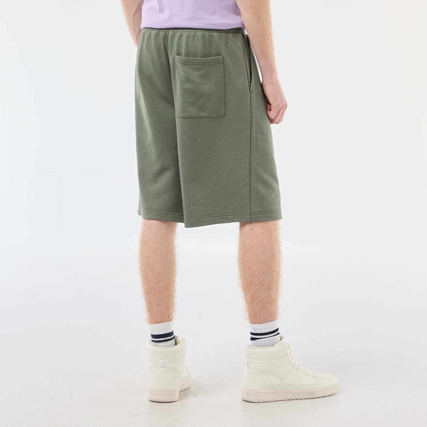 Plain Cotton Patch Shorts GREEN