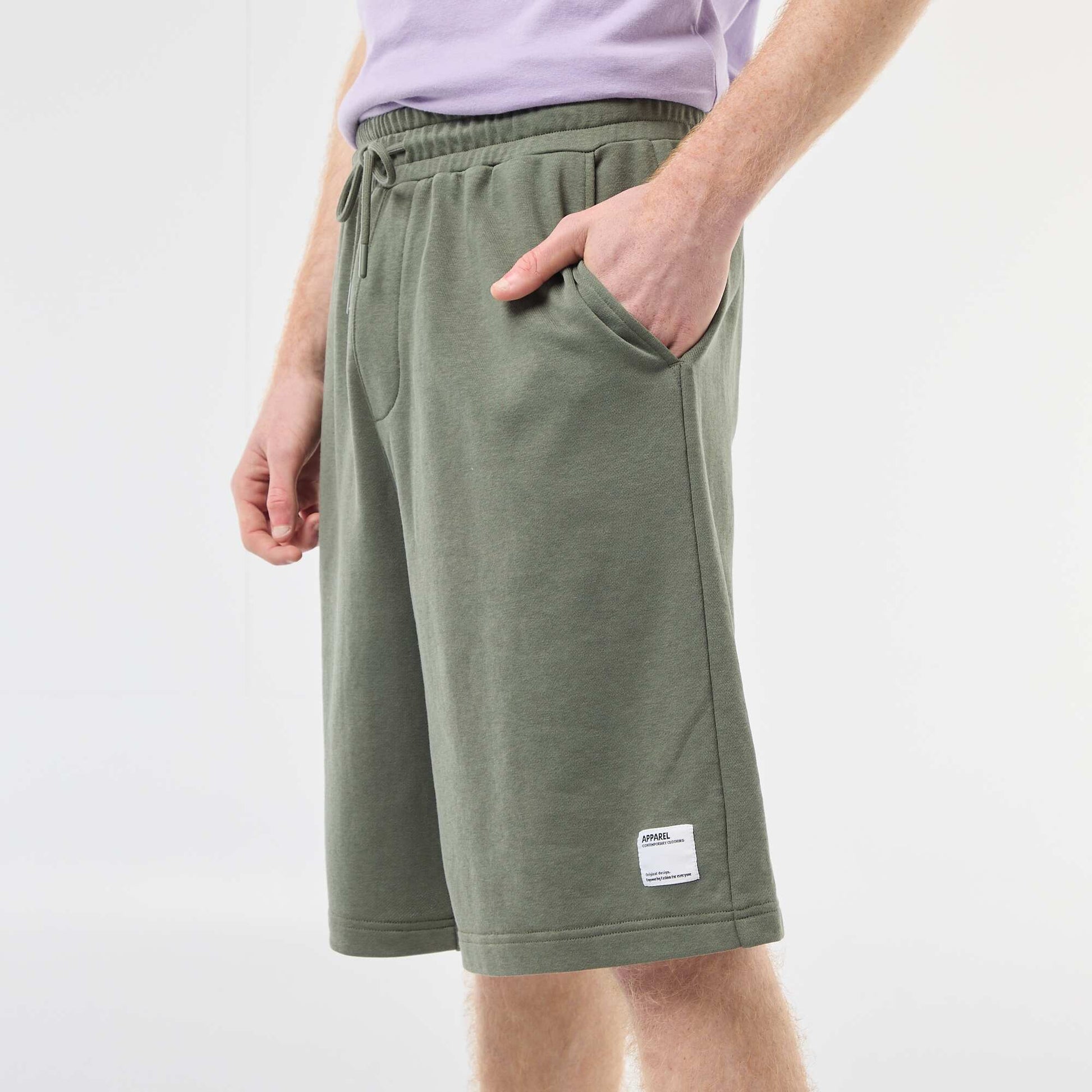Plain Cotton Patch Shorts GREEN