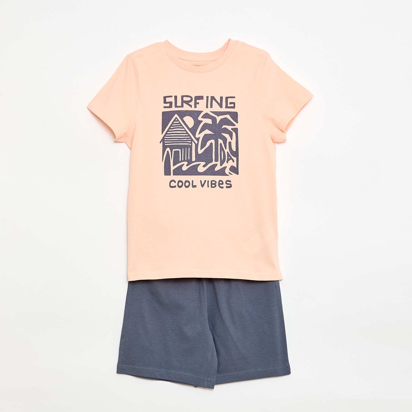 2-Piece Pajama Set: Shorts + T-Shirt ORANGE