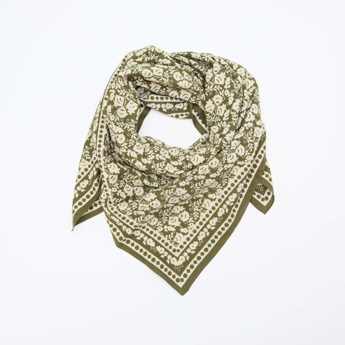 Large Square Scarf - 100 x 100 cm GREEN