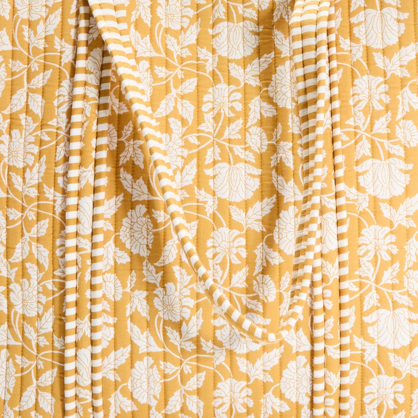 Quilted Shopper Bag with Indian-Inspired Print YELLOW