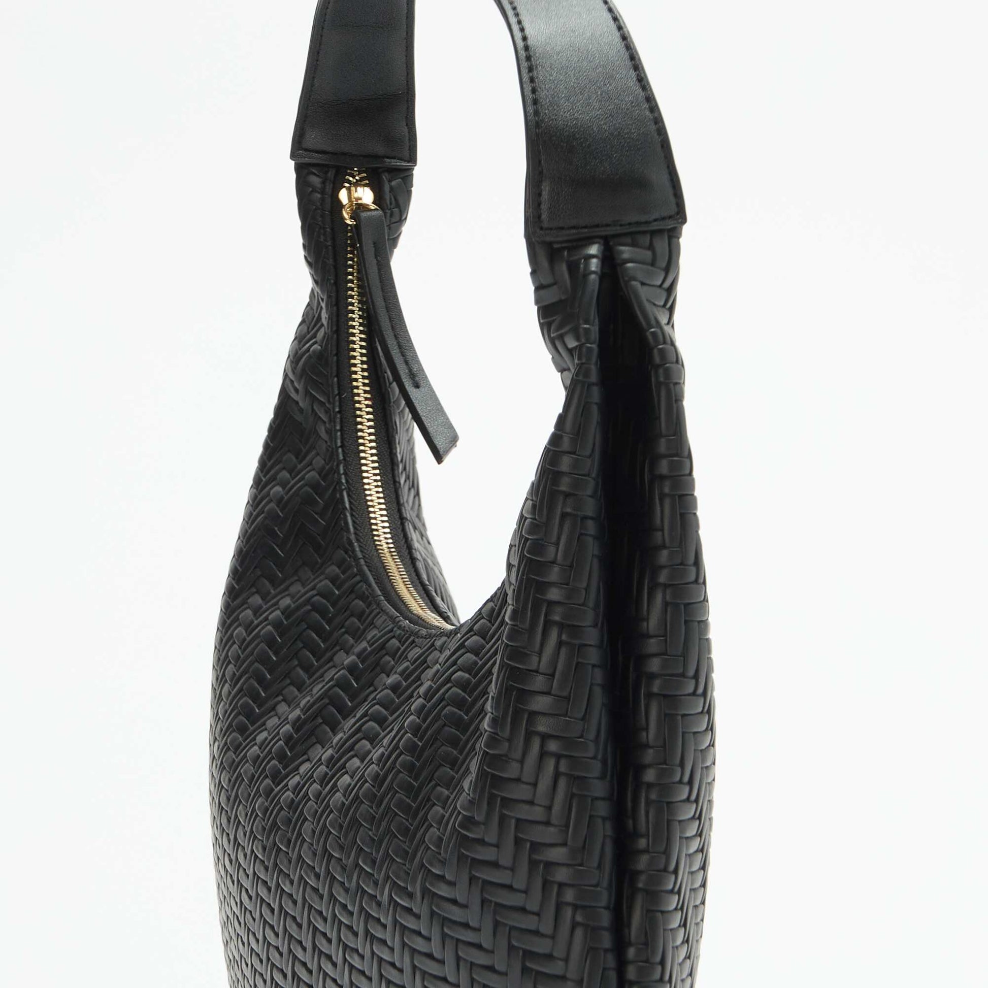 Large Faux Leather Tote Bag BLACK