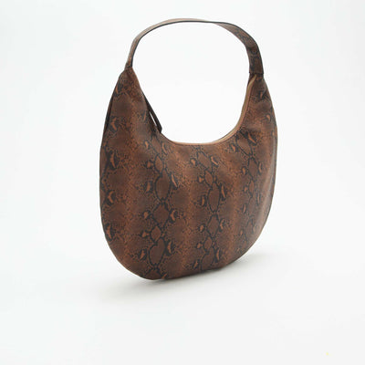 Large Faux Leather Tote Bag BROWN