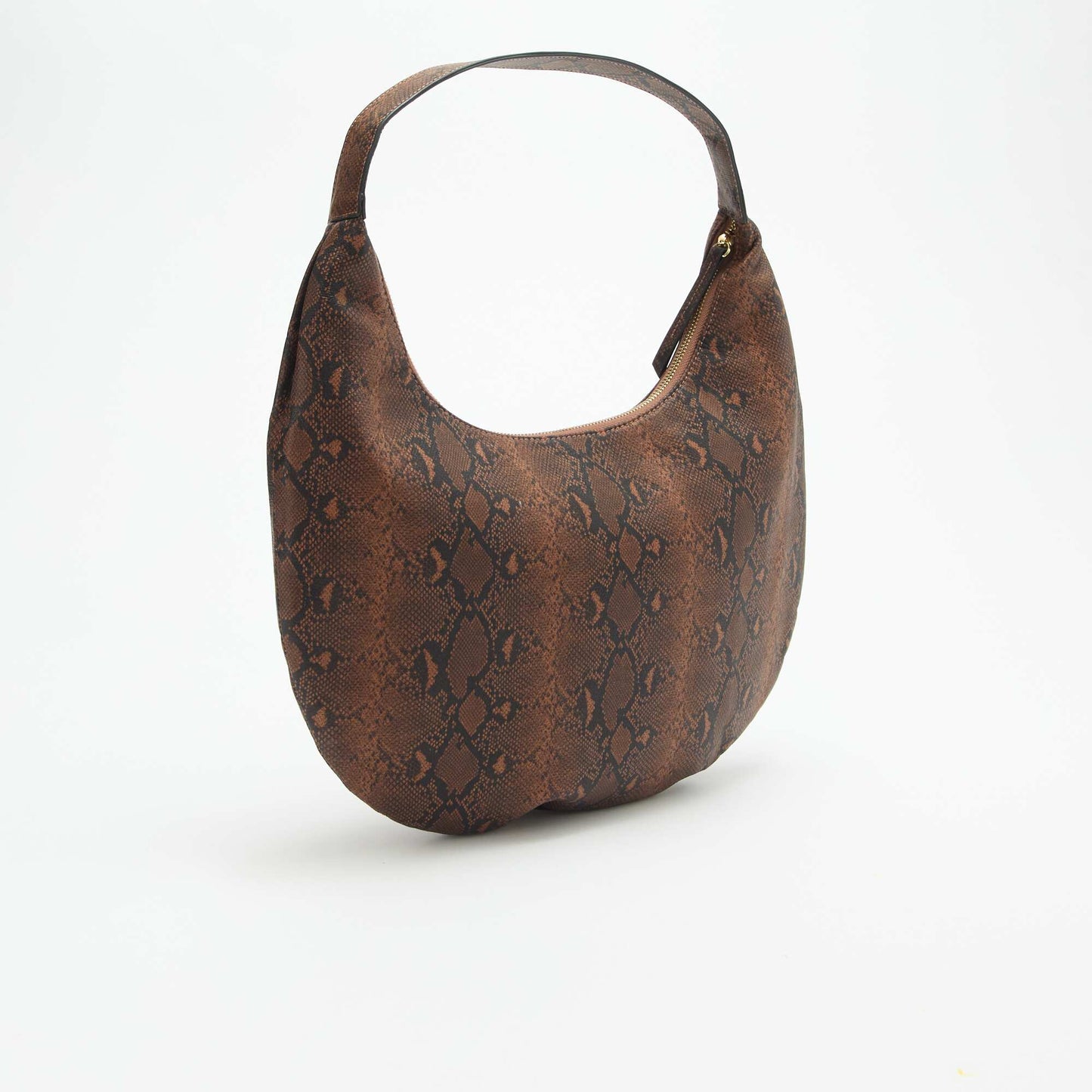 Large Faux Leather Tote Bag BROWN
