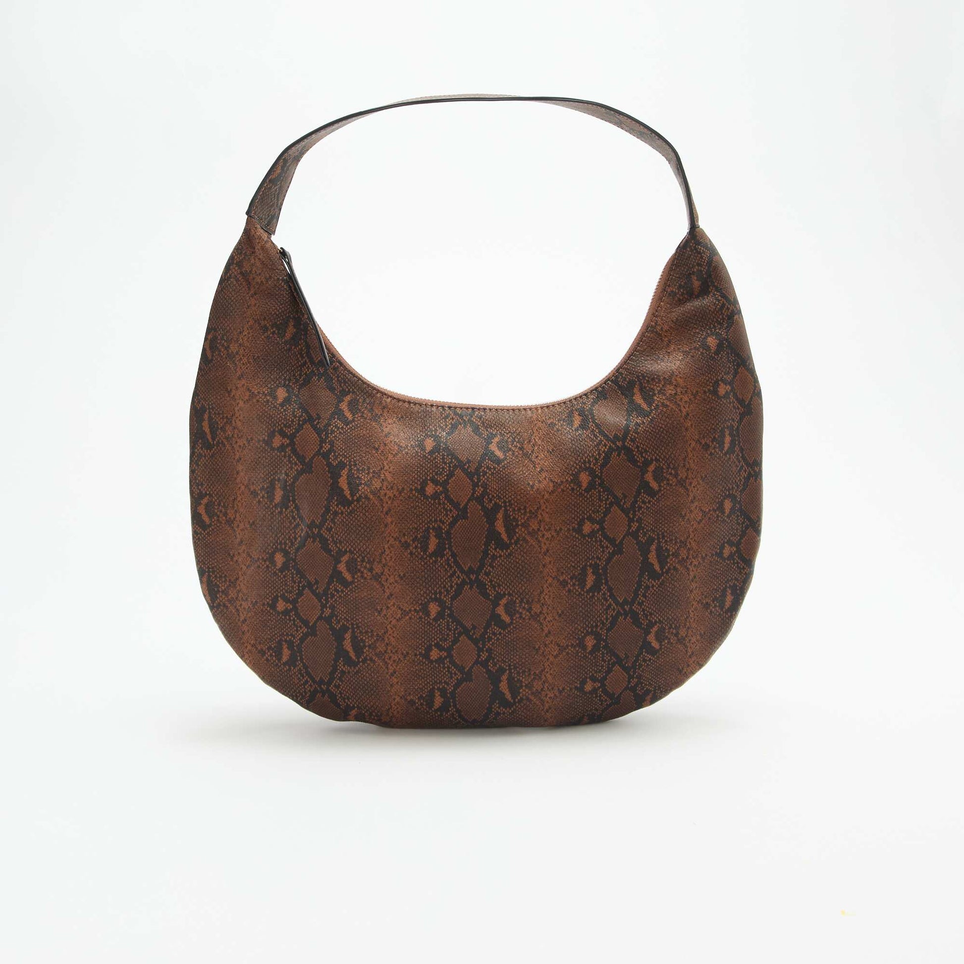 Large Faux Leather Tote Bag BROWN