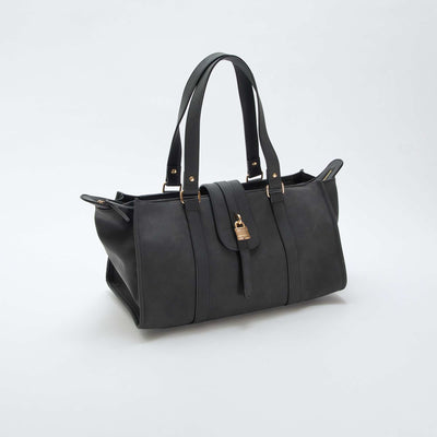Bowling Bag with Padlock Detail BLACK