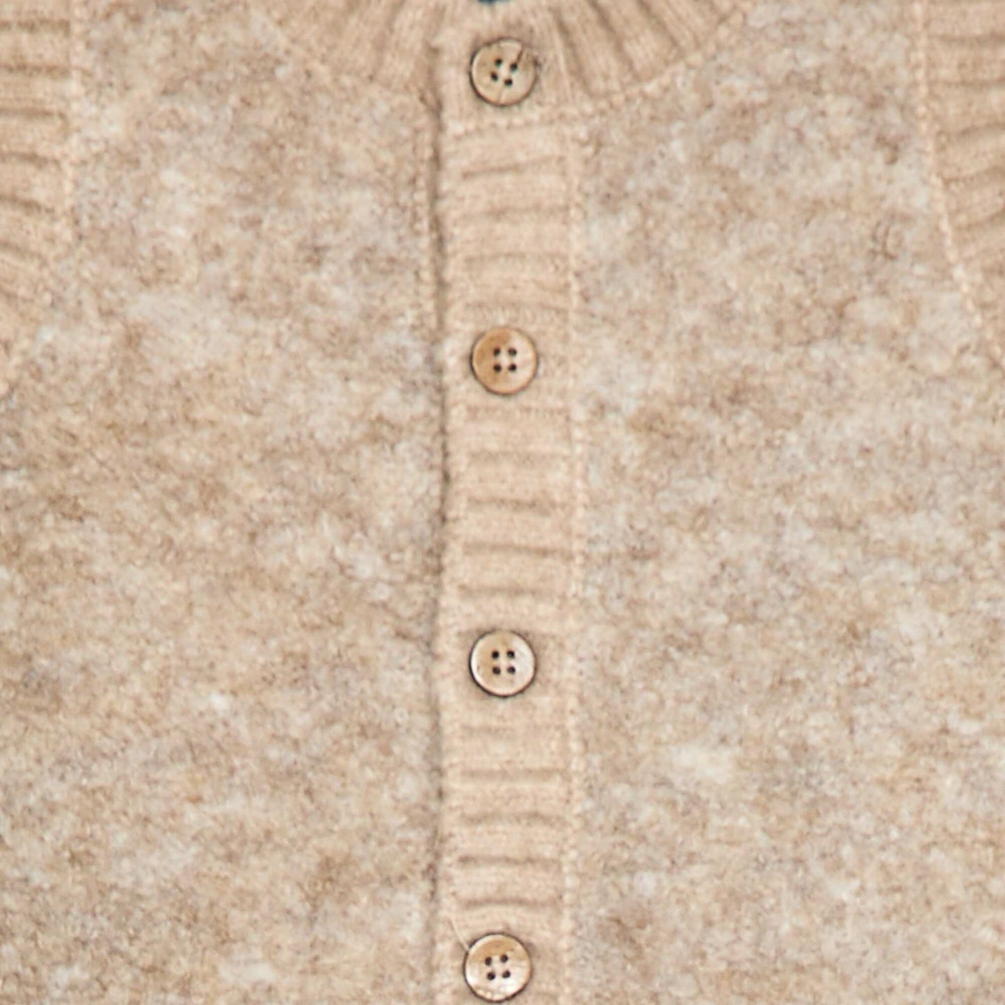 Sleeveless Bouclé Knit Sweater Vest BEIGE