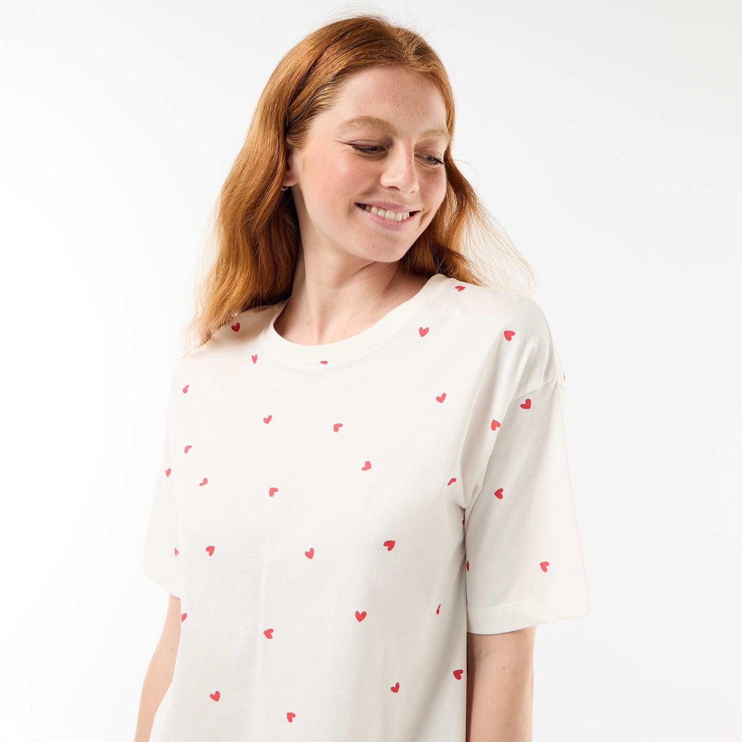 Cotton Jersey Top & Shorts Pyjama Set WHITE