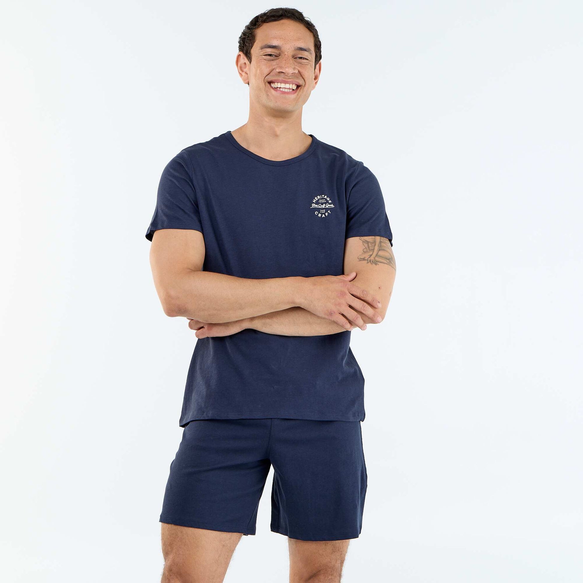 Short pajama set t-shirt + shorts - 2 pieces BLUE