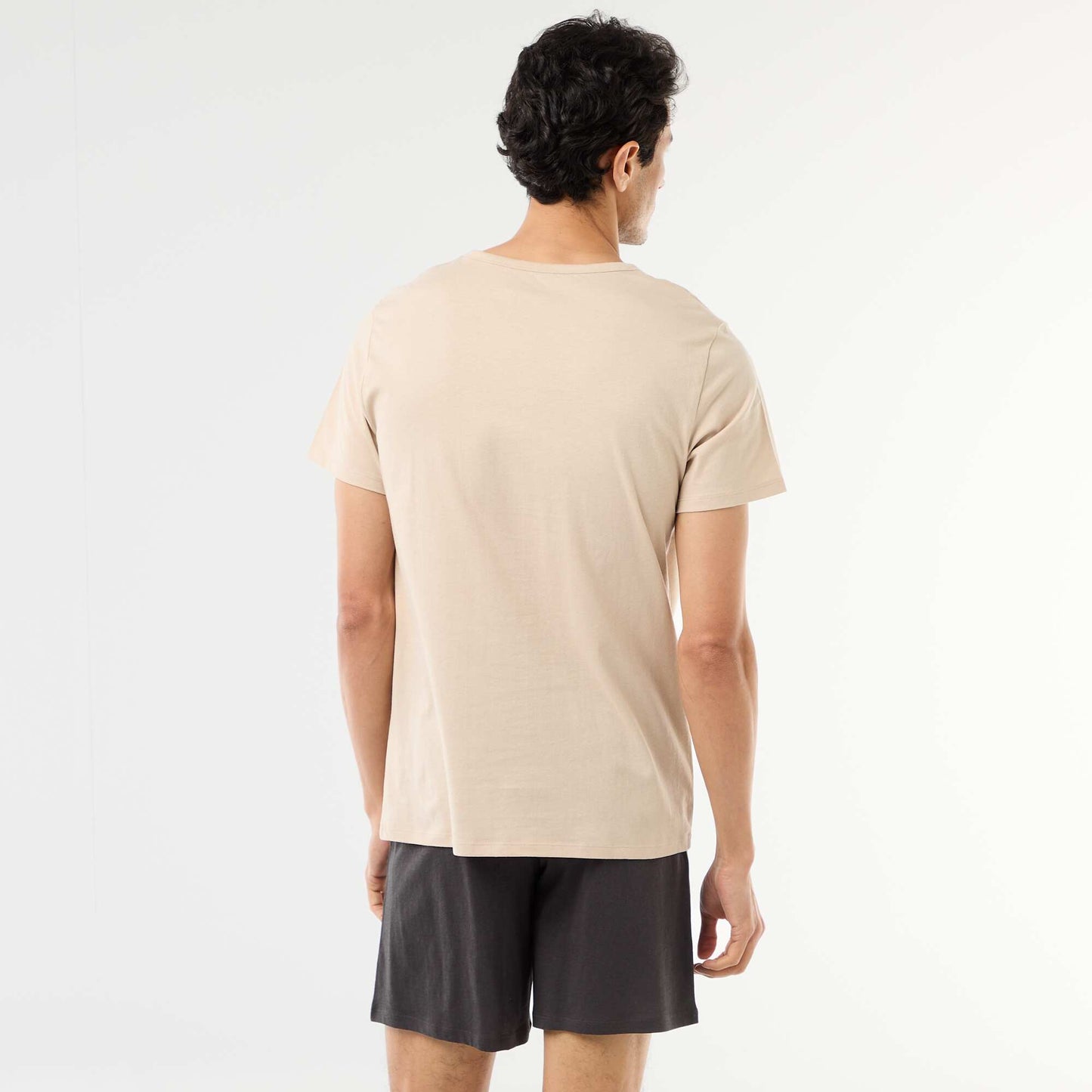 Short pajama set t-shirt + shorts - 2 pieces BEIGE