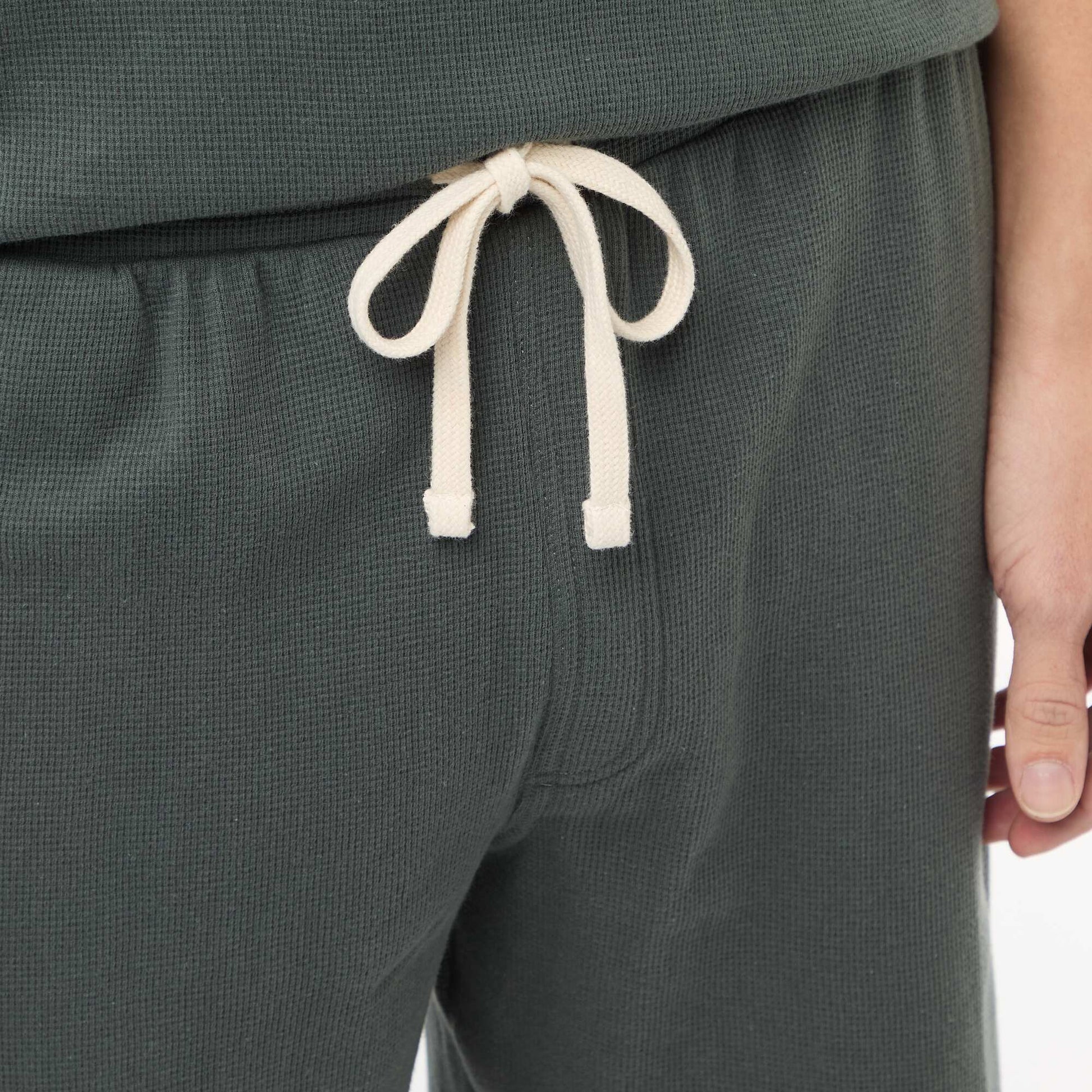 Honeycomb Knit Short Pajama Set - 2 Piece KHAKI