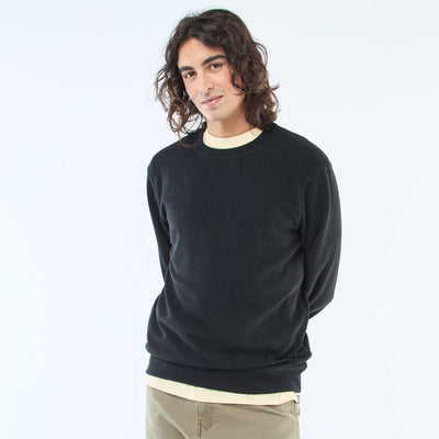 Honeycomb Knit Sweatshirt BLACK