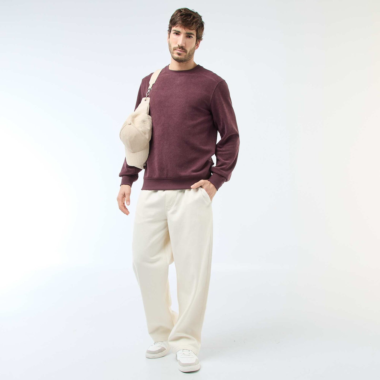 Honeycomb Knit Sweatshirt PURPLE