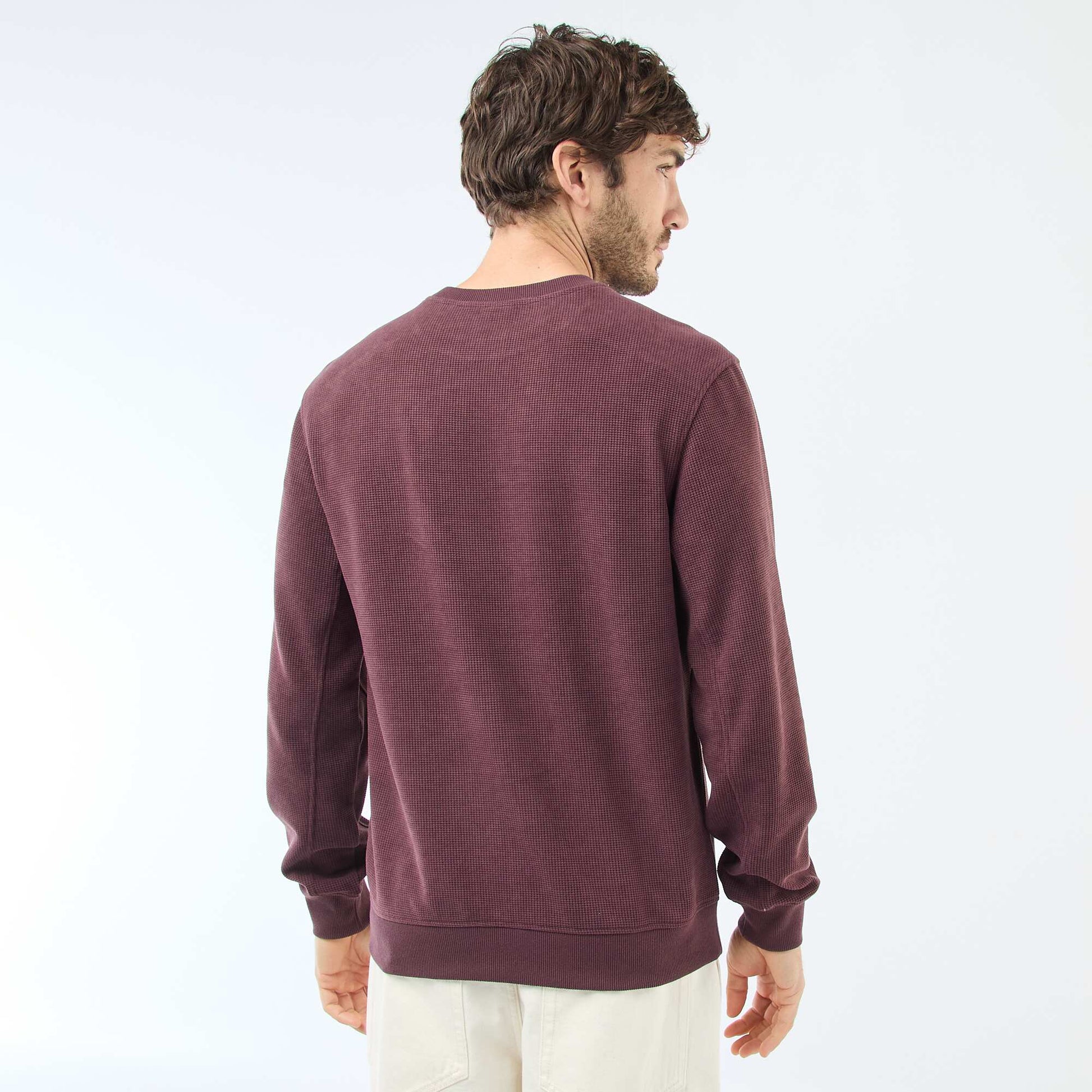 Honeycomb Knit Sweatshirt PURPLE